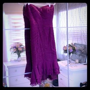 Tadashi strapless dress purple